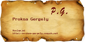 Proksa Gergely névjegykártya